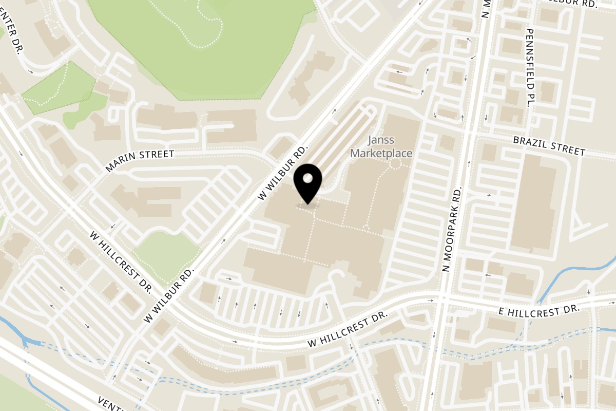 Map showing the location of Sweet Rice Kitchen on 245 N Moorpark Rd C in Thousand Oaks